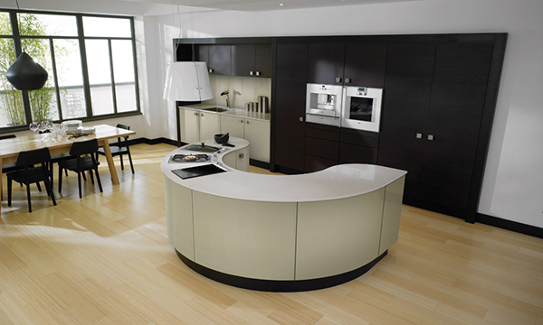 แต่งห้องครัว แบบโค้ง