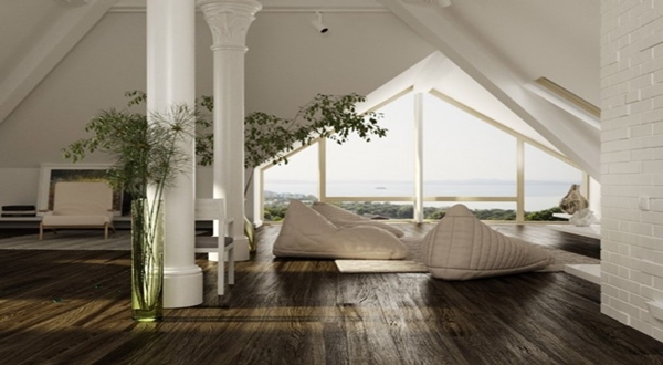 ไอเดียศิลปะของพื้นเพดานลาด...กับธรรมชาติภายในบ้าน