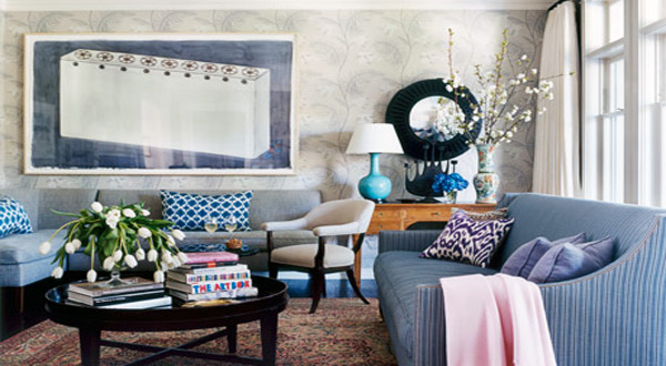 ไอเดียแต่งห้องนั่งเล่นสีฟ้าสวยๆ