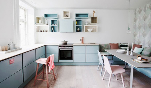 แต่งห้องครัว โทนสีพาสเทล