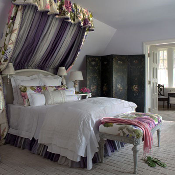 จัดหัวเตียงด้วยผ้าสไตล์วินเทจ