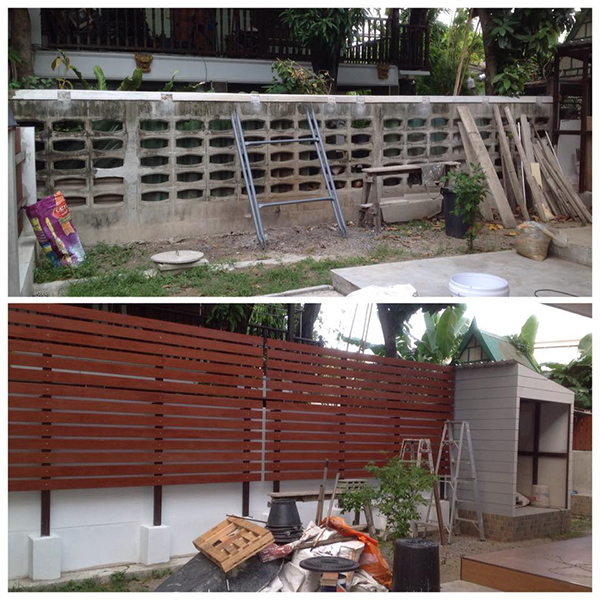 จัดสวนริมรั้ว