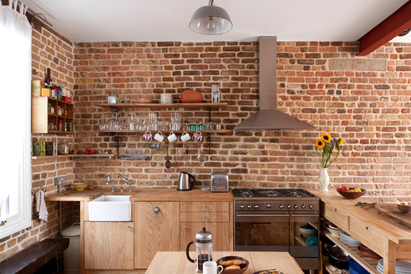 แต่งห้องครัวด้วยผนังอิฐ