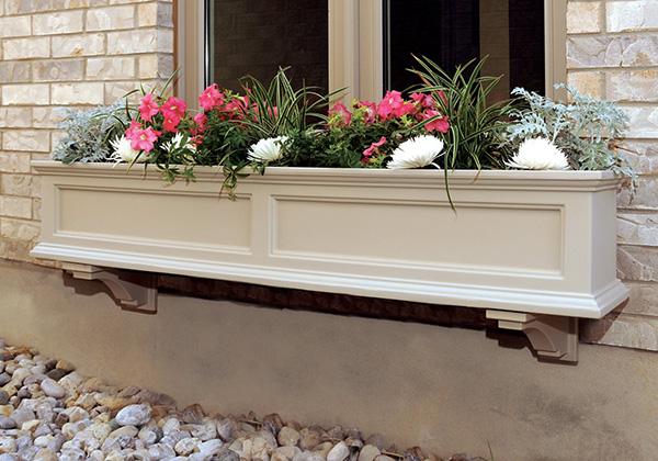 กระถางดอกไม้ริมหน้าต่าง