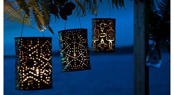 DIY โคมไฟ กระป๋อง แสนสวย