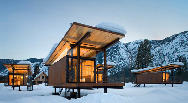 บ้านไม้ ในวอชิงตัน มีล้อ ติดธรรมชาติ