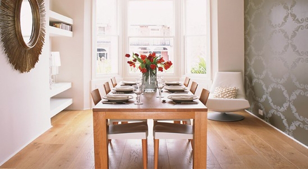 ห้องทานอาหารแสนสวยด้วยวอลเปเปอร์