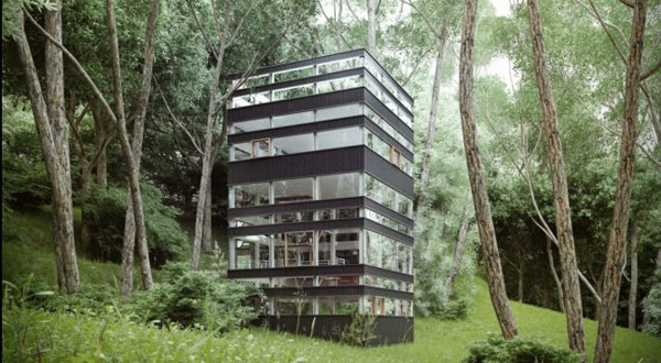 บ้านพักตากอากาศ ท่ามกลางป่าในประเทศญี่ปุ่น