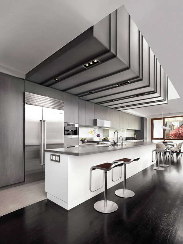 ตกแต่งห้องครัว ด้านบนตกแต่งด้วยแผ่นสังกะสี