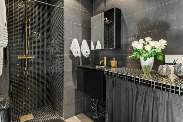 แต่งห้องน้ำโทนสีดำ แต่งห้องน้ำโทนสีดำ